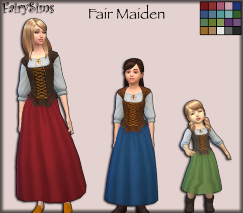 Tutor of Tudors -  Fair Maiden RecolorsToddler - ElderAvailable in 20 SwatchesDisabled for RandomMes