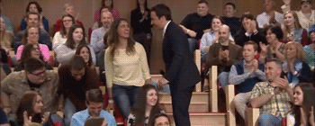 fallontonight:  monicajohnsonblr:  Flashback to when Jimmy used to plank the audience…  Jimmy always gets a little tangled in the audience during Freestylin’ with The Roots! 