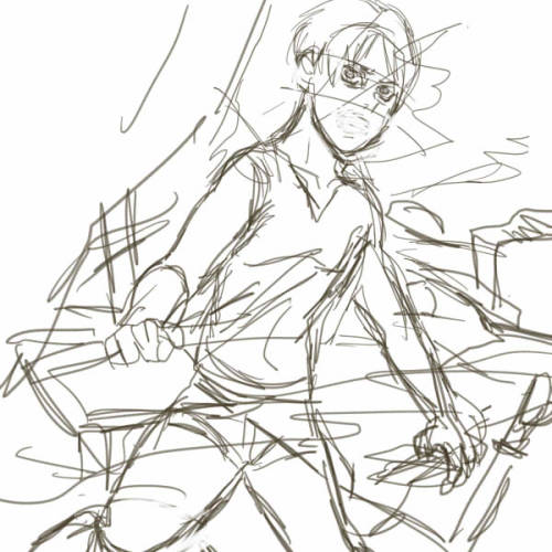 yellowshootingstars: More or less the process this drawing for a snk fanbook went trough. I was really nervous ‘cause I only had 2 days to finish it and it was actually very challenging for me. What I wanted was to show fear and anger in the drawing