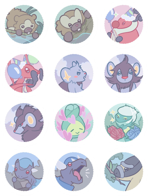 ALL 107 generation 4 pkmn as button designs that I’ve been working on the past couple months,,