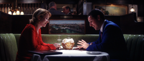 Stills from the 2002 movie Punch Drunk Love starring Adam Sandler. Music by Jon Brion. Cinematograph