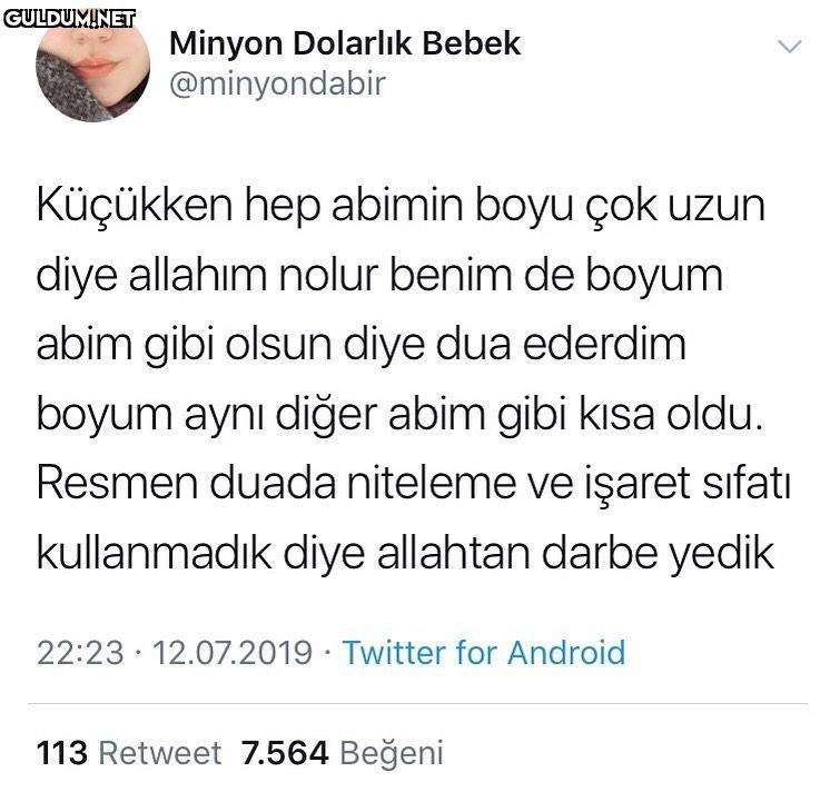 Küçükken hep abimin boyu...