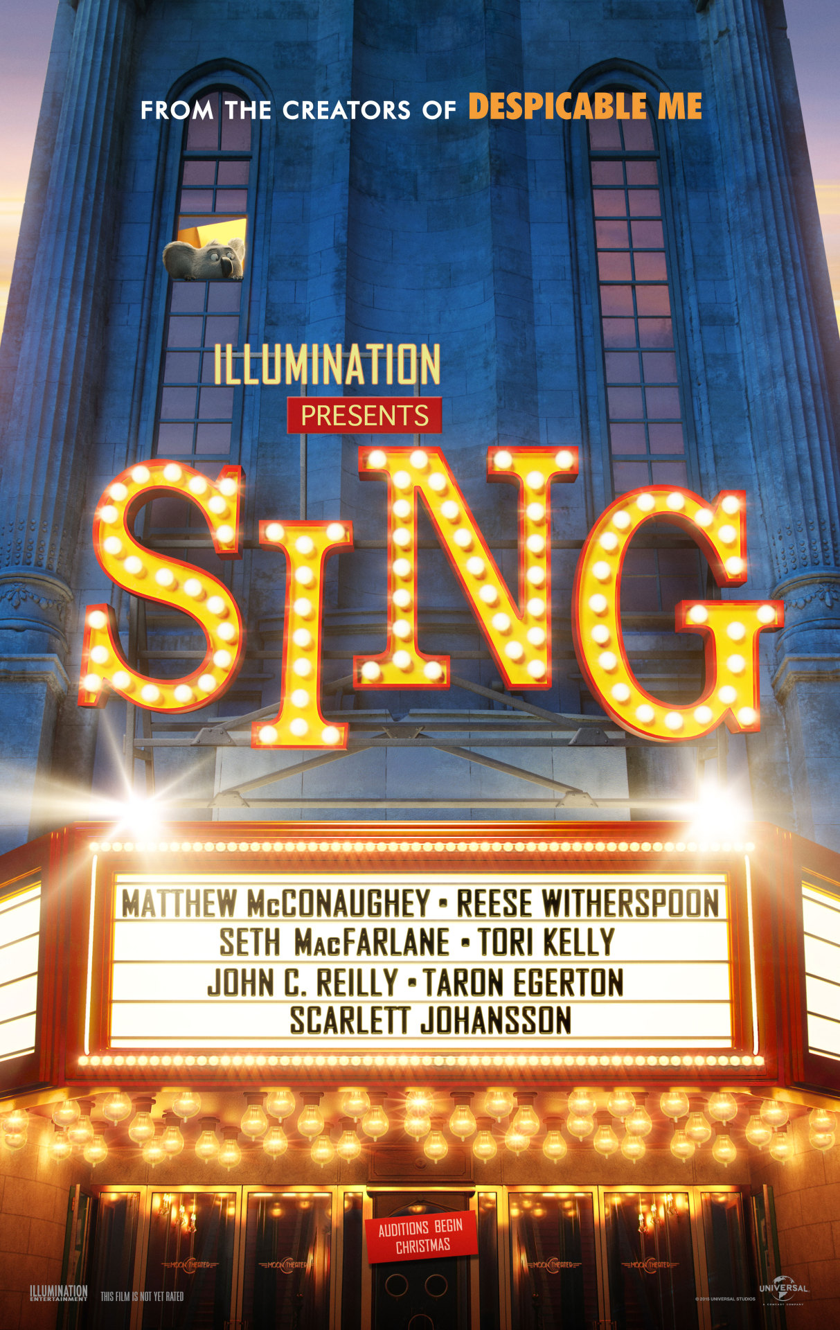 From Illumination Entertainment, the creators of Despicable Me, meet the cast of Sing starring Matthew McConaughey, Reese Witherspoon, Seth MacFarlane, Tori Kelly, John C. Reilly, Taron Egerton and Scarlett Johansson. Sing - In theaters December...