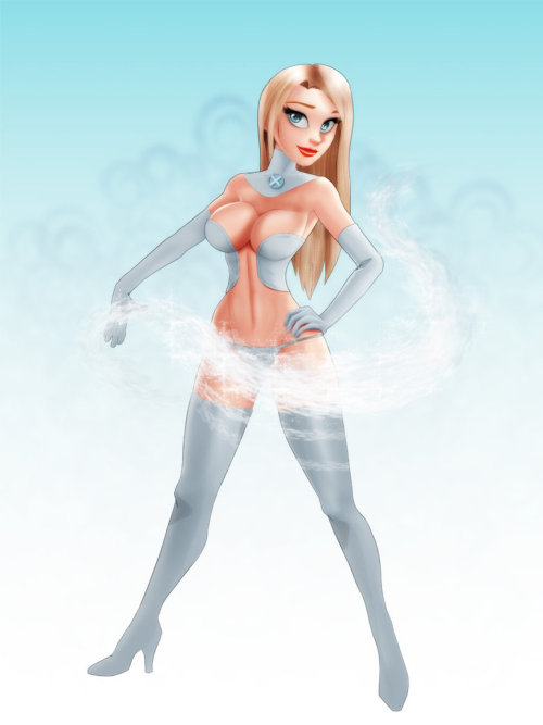 rule34andstuff:  Fictional Characters that I would “wreck”(provided they were non-fictional): Emma Frost(X-Men). Set II.  