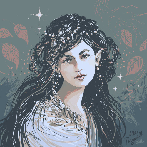 ullathynell:Another drawing style experiment! Arwen Evenstar.