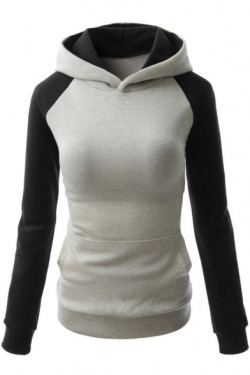 Fashion Hooded Sweatshirts (20-40%)Black  \  Khaki  \ Color blockBlue \   Gray \