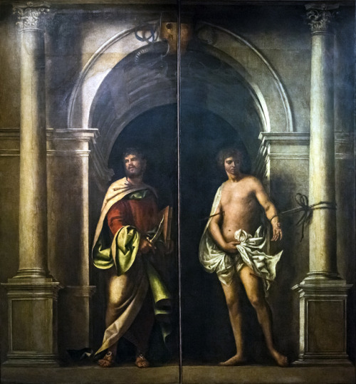 koredzas:Sebastiano del Piombo - Saint Bartholomew and Saint Sebastian. 1509