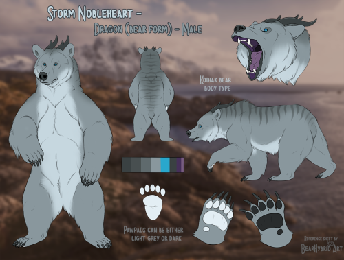 Commissioned ref sheet for my patron StormNobleheart! He wanted a slightly more realistic bear look 