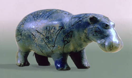 Statuette of a Hippopotamus This type of statue is known as a burial gift from the Middle Kingdom in