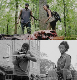 rhee-greene:  the walking dead meme: (6/8) relationships tyreese/sasha 