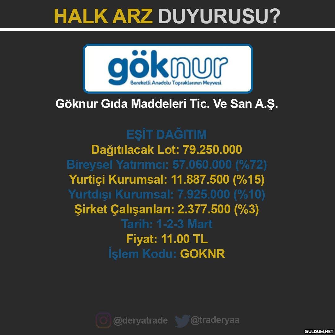 Göknur Gıda HALKA ARZI ...