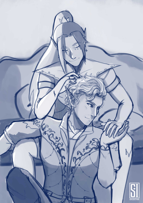 Sketch Of Aunova And Astarion From April