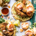 de-ja-blu:Bang Bang Shrimp Tacos with fried avocados