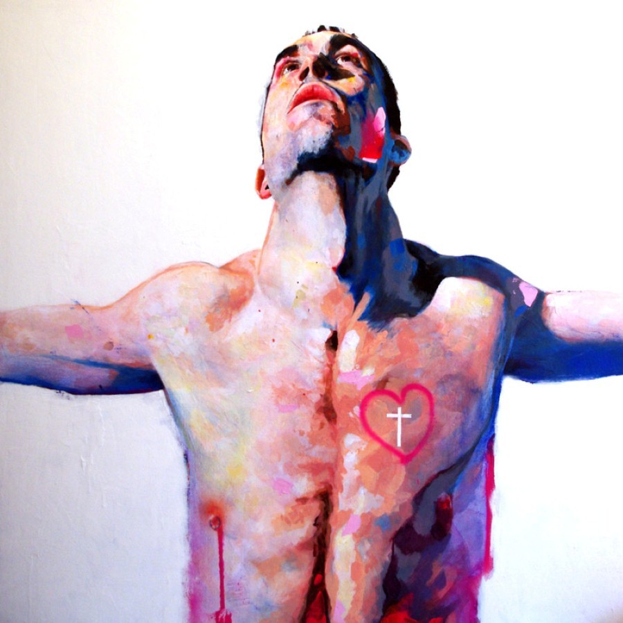 Adrien Patout Self-portrait, 2011 acrylic and Tipp-ex on canvas