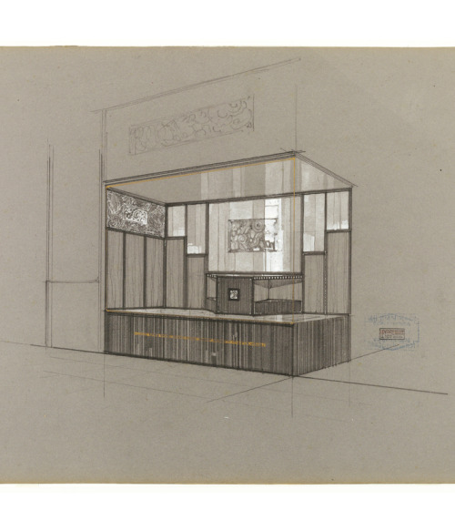Kilemnik &amp; Cia, Design for Store Window in Art Deco Style, 1925. Graphite, brush and white gouac