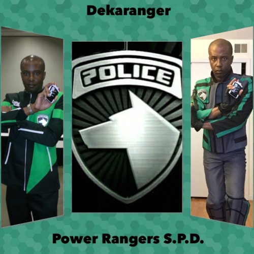 Day 19 #29DaysofBlackCosplay The Original Japanese Dekaranger S.P.D. Citizen uniform and the U.S. ve