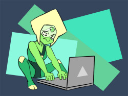 gc-drawingstuff:A Peridot doodle I did the other day. Her expression reflects how I usually feel working late at night.