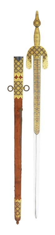 Spanish display sword decorated in Moorish style, based on the Sword of Boabdil, dated 1891.from Oly