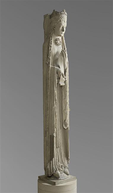 Statue of the Queen of Sheba (previously identified with Saint Clotilde, Queen of the Franks), 12th 