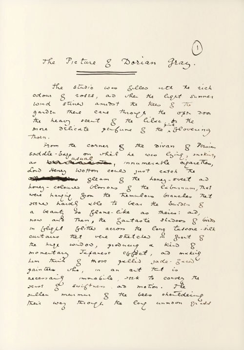 vvaugh: check these glossy fuckin scans of the original manuscript of The Picture of Dorian Gray in 