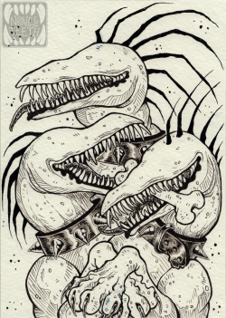 novelteeth:  ◤ Inktober Day 7 - Cerberus ◥For sale HERE◇ twitter ◇ patreon ◇ shop ◇ 