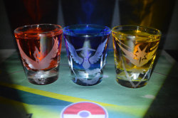 retrogamingblog:  Pokemon Go Team Shot Glasses