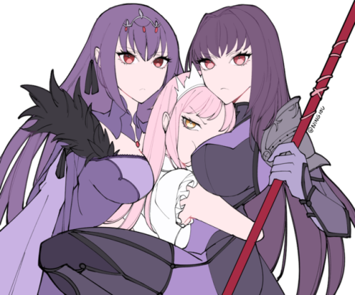 kyouryn:Wow Medb how come your mom lets you have TWO Scathach [twitter]