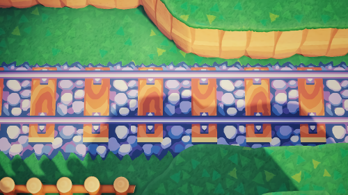 iltacat:i recreated the train tracks/station from AC: gamecube! the tracks are 4 designs and the sta