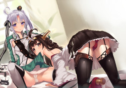 (via #r_18 akitsushima and kongou (kantai collection) drawn by yaguo) 