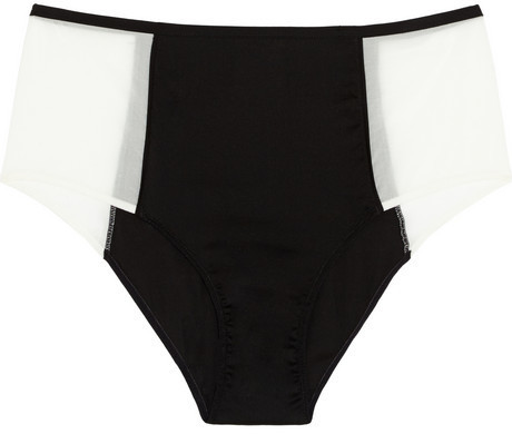 Monette Place du Louvre stretch silk-satin briefs  