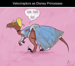 tastefullyoffensive:  Velociprincesses by Laura CooperRelated: If Disney Princesses Were Sloths  guidetteprincesskaley, misspandapants &amp; aballycakes