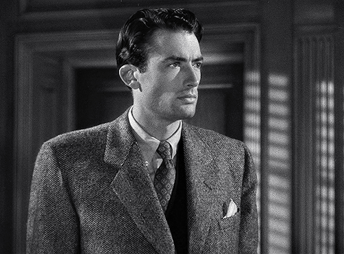 cinemaspast:Gregory Peck as Dr. Anthony Edwardes/John Ballantyne in SPELLBOUND (1945).