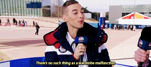 eggplantgifs: “We’re gonna give you some scenarios. What would Adam Rippon do? … Wardobe malfunction