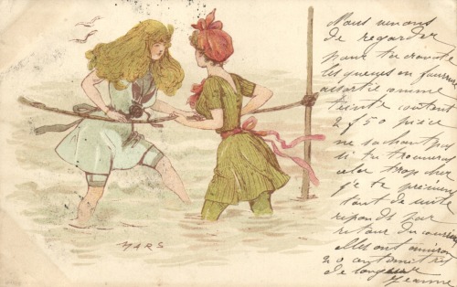 cartespostalesantiques:French Vintage Postcard. Mailed in 1901. Artist: MARS