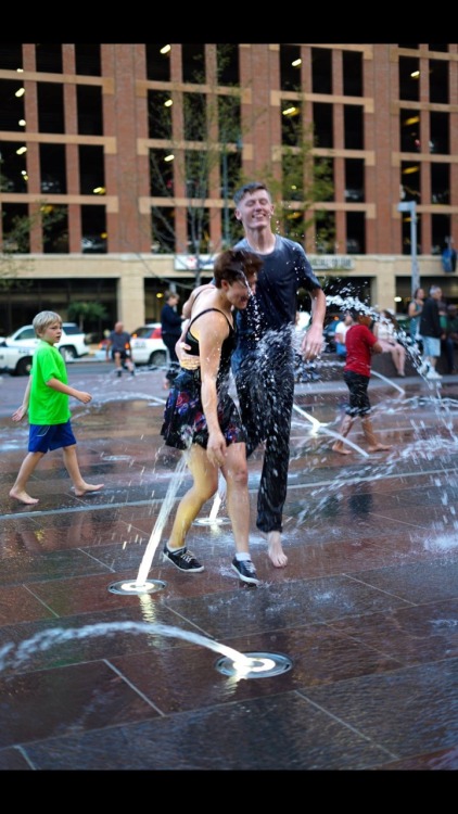 Swing dance in the fountains at Union Station in Denver, Colorado