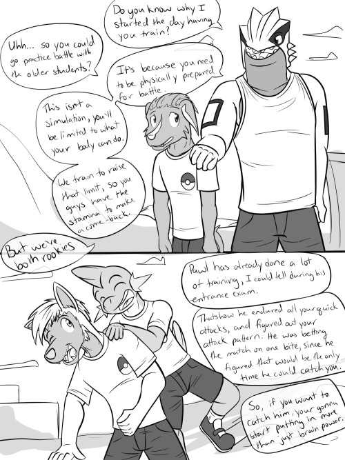 Pokemon Combat Academy, pg 46-47Gordon imparting some lessons to Jolt, and looks like he’s rea