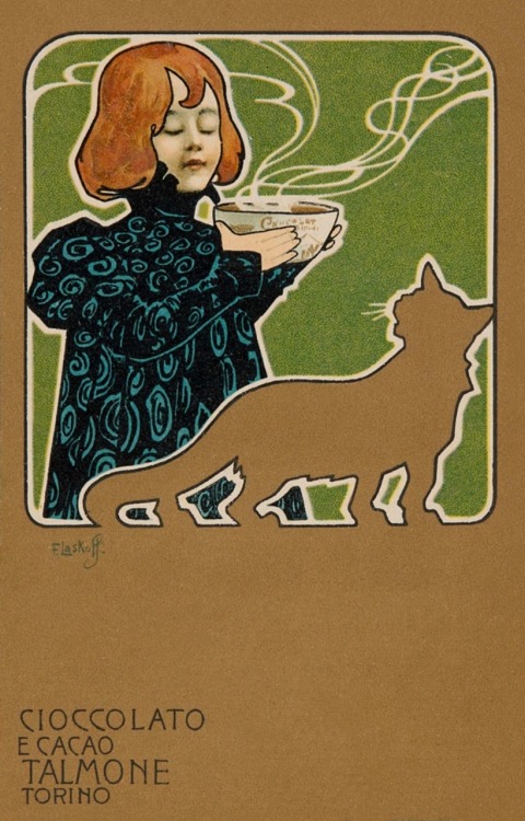 Cioccolato e Cacao Talmone Torino.c.1901.Talmone Chocolate and Cocoa, Turin.Art by Franz Laskoff.(18