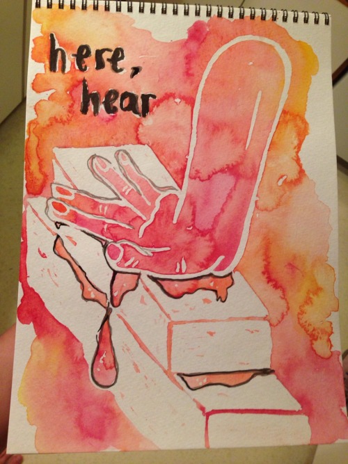 bvbmayoinstrument: La Dispute Here, Hear covers Done by myself; Watercolor + Masking Fluid