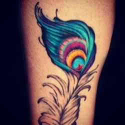 tattoofreaks:  #alltattoos #tattoo #tattoos #peacocktattoo#peacock#ink#legtattoos by alltattoos http://instagr.am/p/VbAq8YiS1s/