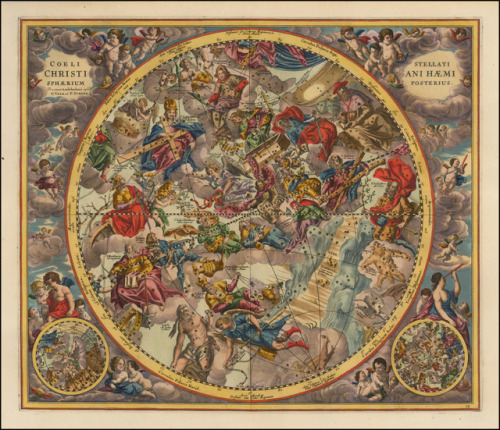 mapsdesign:Coeli Stellati Christiani Haemisphaerium Posterius by Andreas Cellarius (1708)