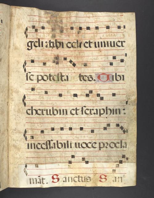 Ms. Oversize 33 is a gathering from a choir psalter written in 16th century Spain. This section is t