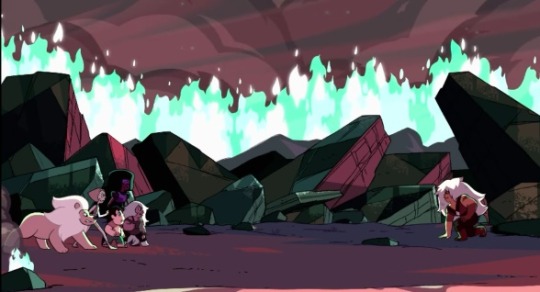 ahunkahunkaburninlove:  These shots here?  These happen when Lapis pops out of the rubble of the crash, and when Jasper is trying to convince Lapis to fuse… And when she agrees to fuse with Jasper… Now, compare those shots to how the Gems were when