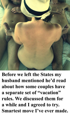 myeroticbunny:  Before we left the States my husband mentioned he’d read about how some couples have a separate set of “vacation” rules. We discussed them for a while and I agreed to try. Smartest move I’ve ever made.Wild cuckold stories for Kindle