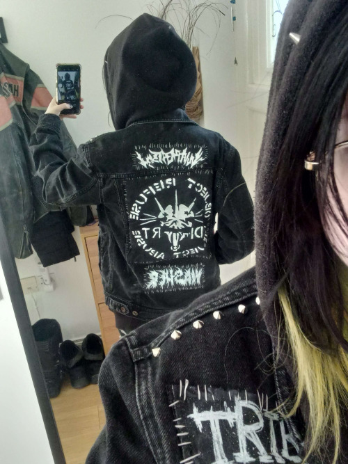 Jacket Is Done !! U Cant Rlly See It But The Tribe 8 And Boot Licker Patches R Under The Hood + Homomilita