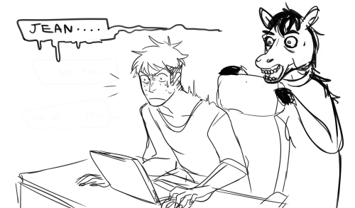 beroberos:Eren decides to scare jean while he plays five nights at freddy’s what a dick