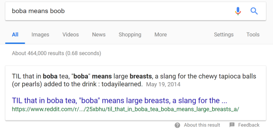 Friendly Local Cryptid — boba actually means boob 😔