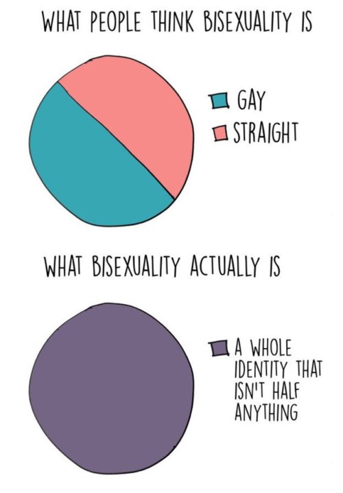 thetrevorproject:  Happy Bisexual Awareness Week! 💗💜💙 You are whole and perfect as you are 💗💜💙  Check out all the charts here: https://www.buzzfeed.com/annaborges/pie-chart-bi-chartIf you’re in crisis, reach out to us 24/7 for support