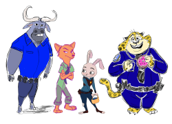 melshengart:  Zootopia fanart collaboration by ANDREW (Bogo) ME (Nick) SOOYEON (Judy) and JEFF (Clawhauser) :D :D :D @jeffdhchang @andrewcapuano @afternwn 