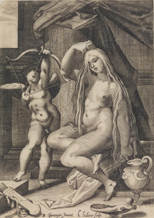 Venus and Amor by Bartholomeus Spranger and by a member of the Sadeler family of engravers after Spr