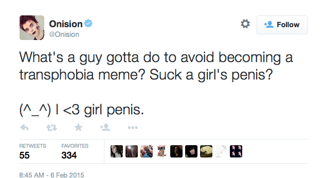 b0uffalant:  bananasagainstonision:  Onision can defend/suck up to Caitlyn Jenner